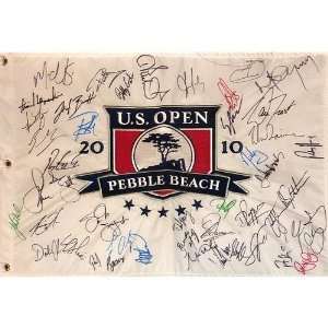 2010 U.S. Open (Pebble Beach Embroidered) Golf Pin Flag Autographed by 