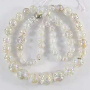  6 14mm rainbow crack crystal quartz round beads 18