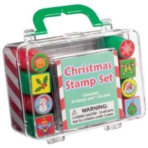   Christmas Deluxe Stamp Set Kit with Ink Pad and 8 Stamps Toys & Games