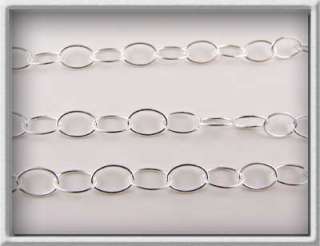 BULK 925 Sterling Silver ROLO OVAL CABLE CHAIN 5x7.6mm  