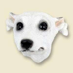 Whippet, White Dog Head Magnet (2 in):  Kitchen & Dining