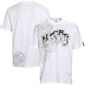  Denver Nuggets White Zeplin T shirt (Large): Sports 