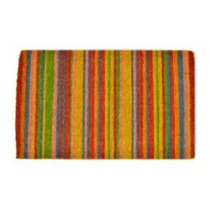 Imports Decor Traditional Coir Doormat, Multi color Stripes, 18 Inch 