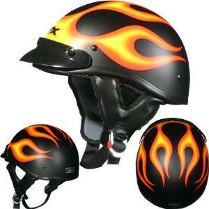  AFX FX 70 Beanie Flame Half Helmet X Large  Black 