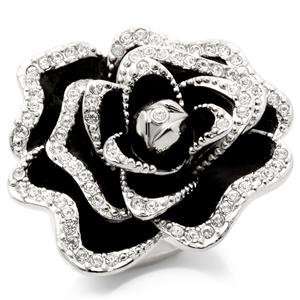  Black Rose Ring With High Quality Austrian Crystal Size (8 