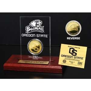  Highland Mint Oregon State Beavers 24KT Gold Coin Etched 