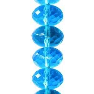   9mm Aqua Czech Glass Faceted Rondelle Beads Arts, Crafts & Sewing