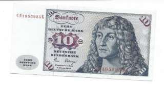 Germany 10 Deutsche Mark 1980 aXF CRISP Banknote  