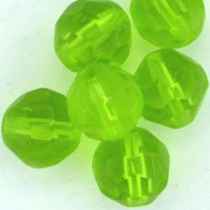  20 LIME GREEN ROCKn CRYSTAL 4MM 32 FACED ROUND BEADS