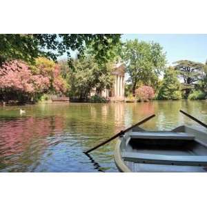  Villa Borghese Gardens & Boat   Peel and Stick Wall Decal 