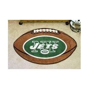  NFL NEW YORK JETS FOOTBALL SHAPED DOOR MAT RUG: Sports 