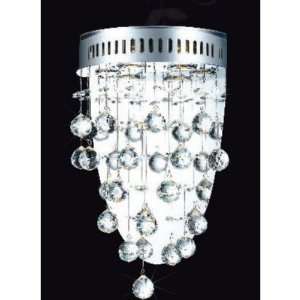   LED Wall Sconce in Chrome Crystal Trim: Royal Cut: Home Improvement