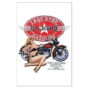  Large Poster Last Stop Full Service Gasoline Motorcycle 