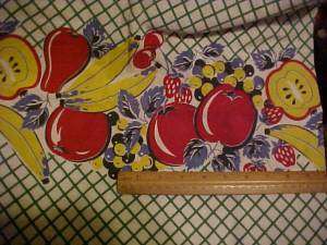   Vintage Border Print Feedsacks w/ Fruit    Make CUTE Kitchen Curtains