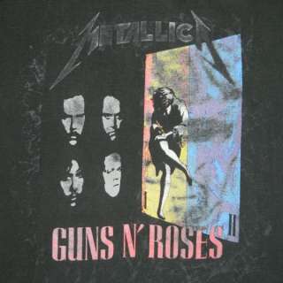 VTG METALLICA n GUNS N ROSES 1992 TOUR T SHIRT CONCERT 90S TEE 