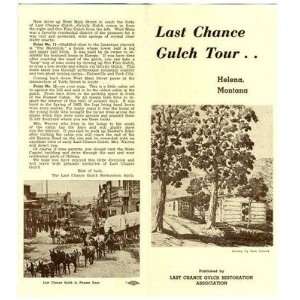   Chance Gulch Tour Brochure Map 1950 Helena Montana 