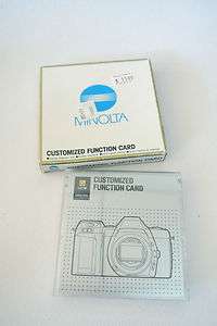Minolta Customized Function Card, for Minolta Maxxum 8000i, 7000i 