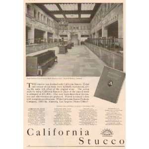  Pasadena, CA Bank Interior on 1927 California Stucco Co 
