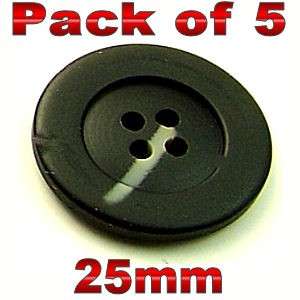 5x 25mm Black & Dark Grey 4 Holed Buttons(684)  