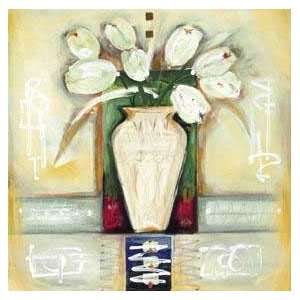  Heinz Voss   White Tulips White Vase NO LONGER IN PRINT 