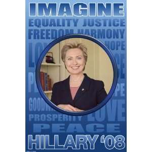  Hillary Clinton For President 28X42 Canvas Giclee: Home 