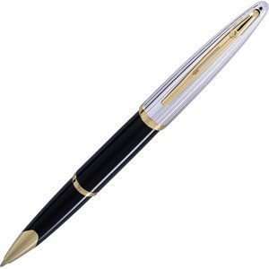  Waterman Carene Deluxe Black Lacquer/Silver Rollerball Pen 