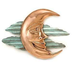    Medium 23 Copper Moon Face Wall Sculpture 