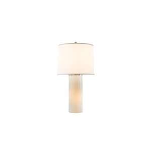 Barbara Barry Moon Glow Table Lamp in White Glass with Silk Shade by 