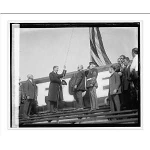  Historic Print (L): Wilbur, flag raising opening game 