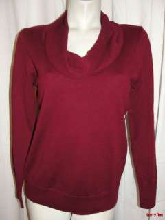 BFS02~NWT NEW A NEW APPROACH Burgundy Passion Cowl Neck Sweater Top 