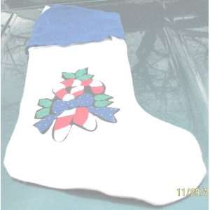   Custom Embroidered Blue & White Christmas Stocking: Home & Kitchen