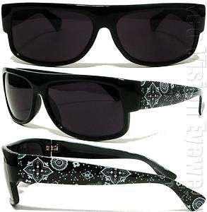 Paisley Bandana Sunglasses Dark LOC Style Black 7SD  