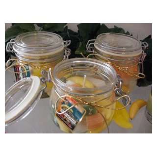  Tropical Fruit Scented Glass Gel Preserve Jar Candle 16 Oz 