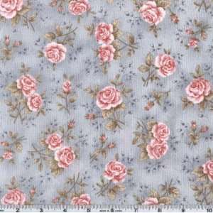 45 Wide Zen Rose Antique Light Blue Fabric By The Yard 