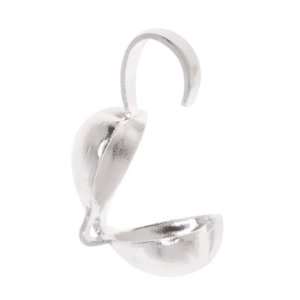  Silver Plated Heart Shaped Clamshell Knot Covers 5mm (50 
