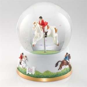  Equestrian Horse Jumping Snow Globe 65mm: Home & Kitchen