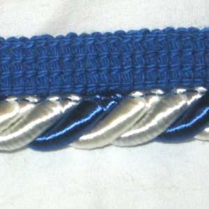  3/8 inch Mingled Royal Blue & White 3 Ply Twist Cord  per 
