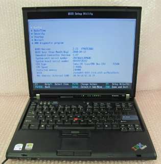 IBM Thinkpad 2007 66U T60 Core Duo 2.00GHz 2304MB Laptop Parts Repair 