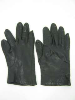 DESIGNER Black Leather Driving Gloves Size 6.5/7  