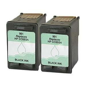  HP No 901 (CC653AN) Remanufactured Black Ink Cartridges (2 