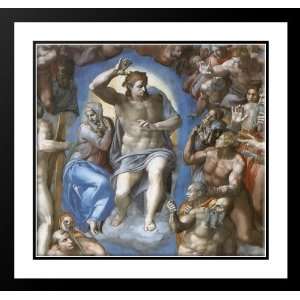 Michelangelo 21x20 Framed and Double Matted The Last Judgement [detail 