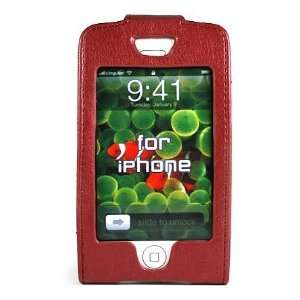  Kroo Red Leather Forza Case for Apple iPhone 4GB 8GB 16GB 