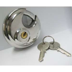  Stainless Steel Round Padlock with Hardened Shielded Shackle 