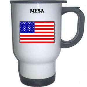  US Flag   Mesa, Arizona (AZ) White Stainless Steel Mug 