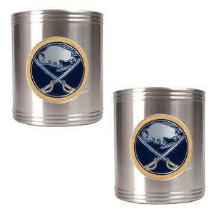 Buffalo Sabres 2pc Stainless Steel Can Holder Set   Primary Logo 
