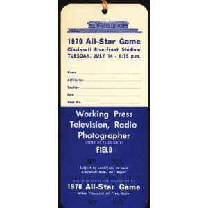    1970 All Star Game Offical Media Press Pass