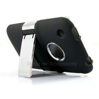 Black Kickstand Hard Case Snap On Cover For Apple iPhone 3G 3GS  