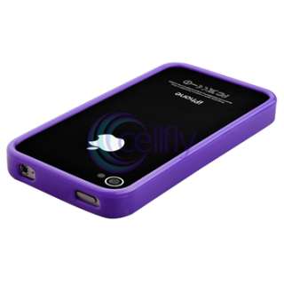   Soft TPU Rubber Case+Pen+Privacy Pro For iPhone 4 s 4s 4G 4th  