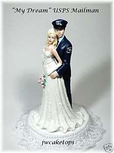 USPS Postal Mailman Wedding cake topper Bride 49PM  