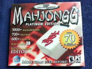 SEALED CASE Mahjongg XP Championship   PLATINUM EDITION   (PC, 2004 